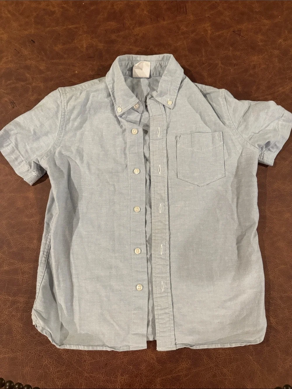 GAP Light Blue Short Sleeve Button-Up Shirt